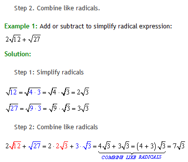 algebra radicals 6
